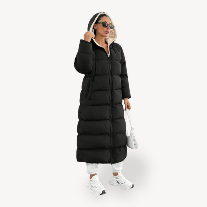 Womens Hooded Puffer Coat Insulated Warm Fit