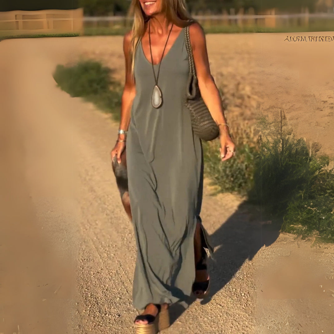 Womens Long Dress Chiffon Elegant Fit - BritishMode