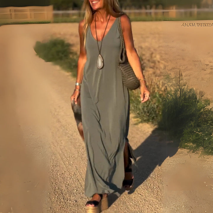 Womens Long Dress Chiffon Elegant Fit - BritishMode