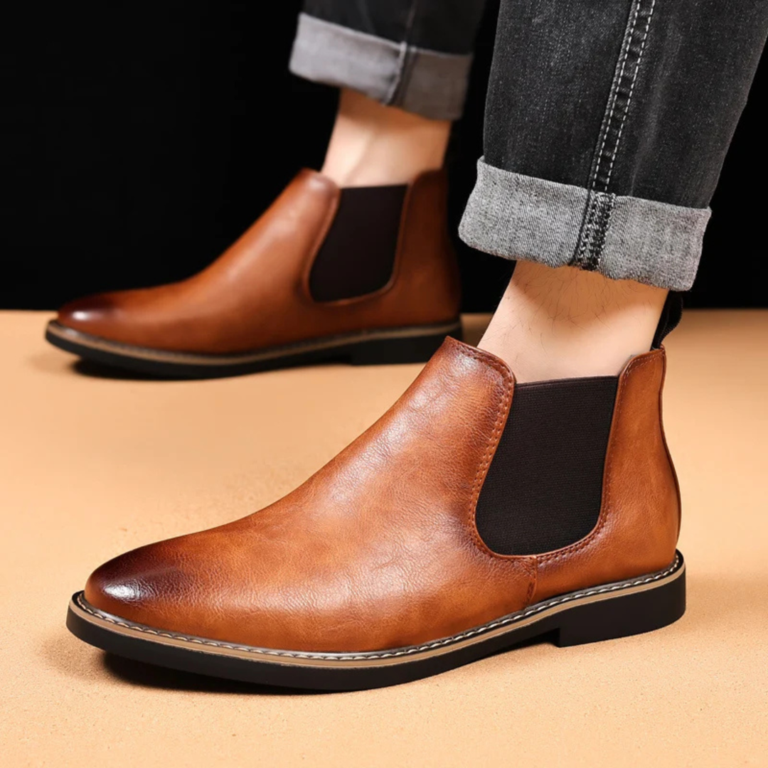 Mens Leather Chelsea Boots Elegant Style