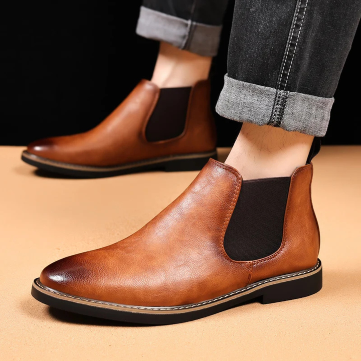 Mens Leather Chelsea Boots Elegant Style