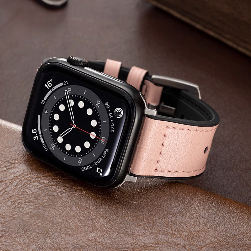 Unisex Leather Smartwatch Strap Compatible with Apple Watch