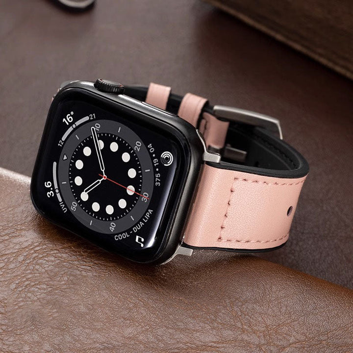 Unisex Leather Smartwatch Strap Compatible with Apple Watch