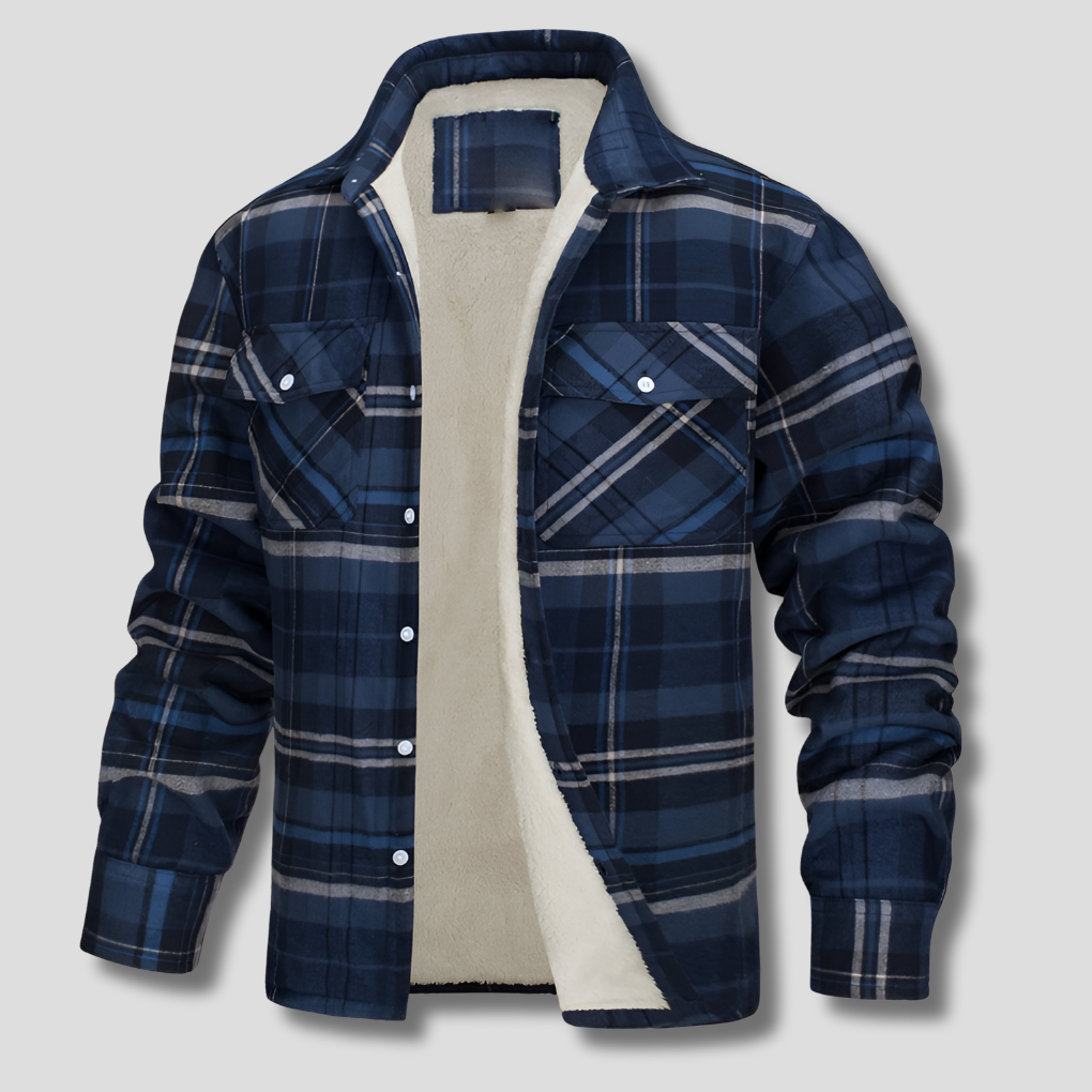 Mens Checked Cotton Flannel Shirt Classic Fit