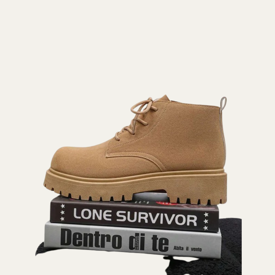 Mens Ankle Boots Lace-Up Lug Sole Classic Style