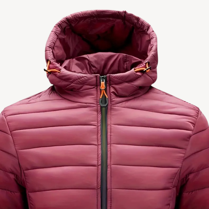 Mens Hooded Puffer Jacket Polyester Insulated Fit