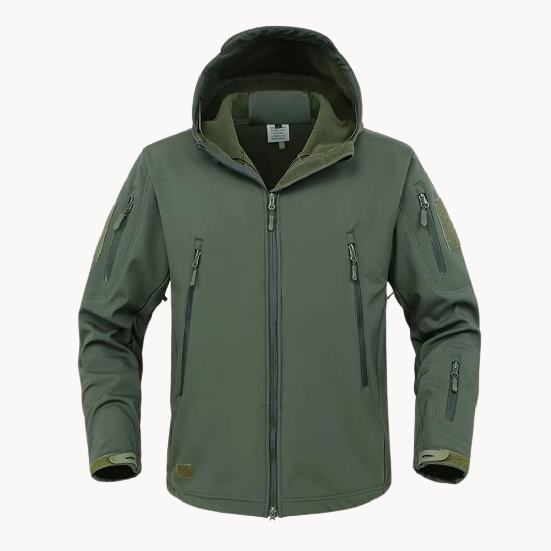 Mens Tactical Jacket Full Zip Hooded