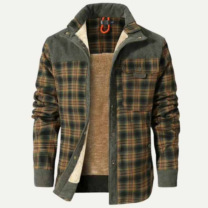 Mens Shirt Jacket Corduroy Yoke Fleece Lined Relaxed Fit