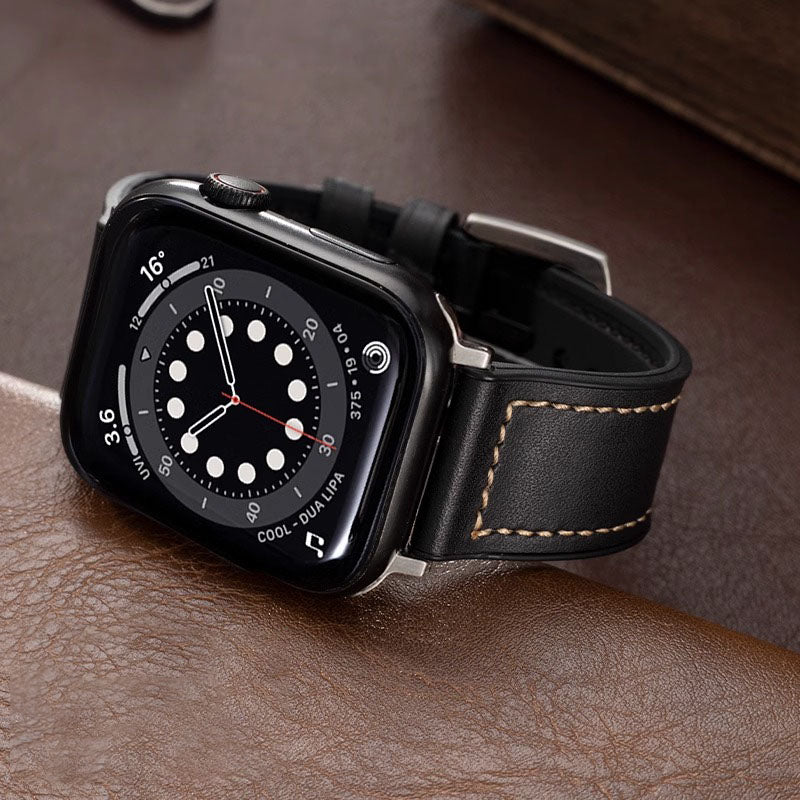 Unisex Leather Smartwatch Strap Compatible with Apple Watch