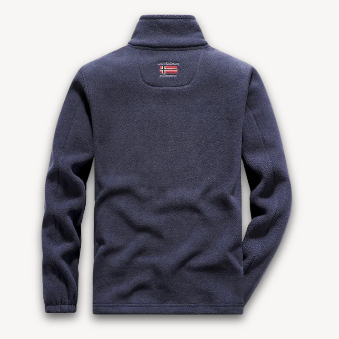 Mens Fleece Jacket Full-Zip Warm Outdoor Coat