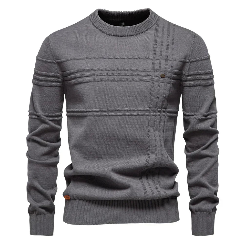 Mens Knit Sweater with Chest Pattern