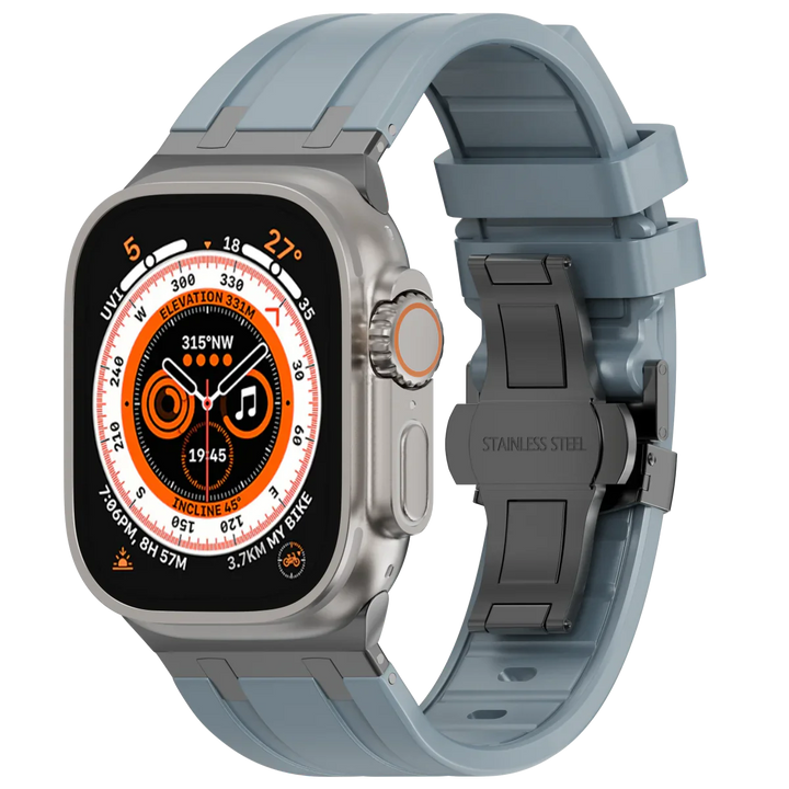 Unisex Silicone Apple Watch Band with Metal Clasp