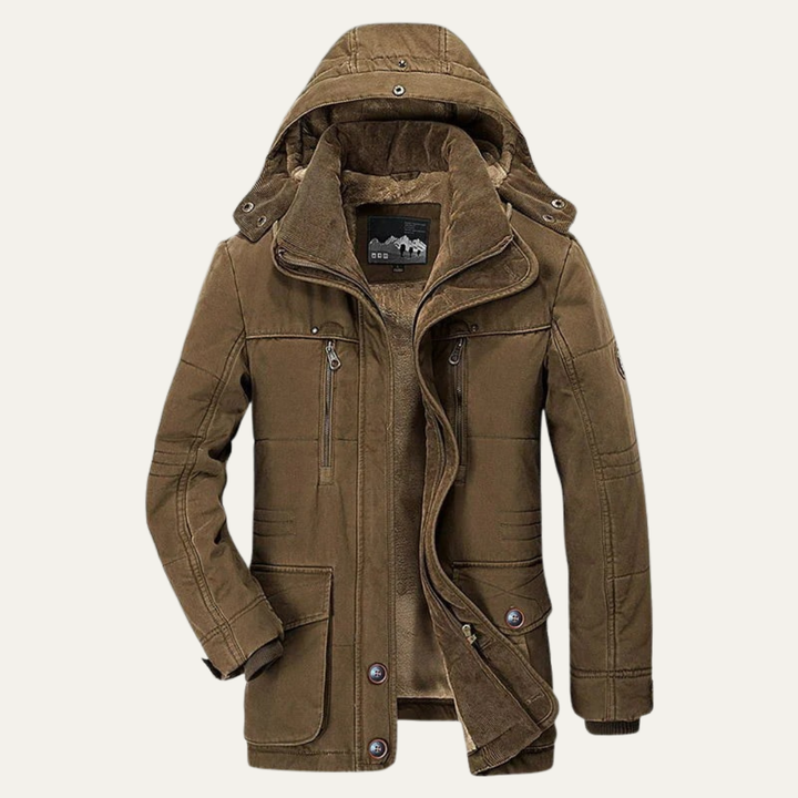 Mens Utility Parka Fleece Lined Hooded