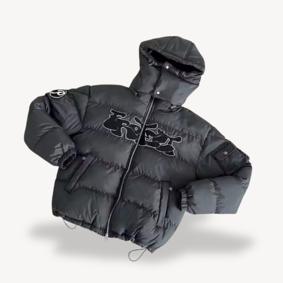 Mens Hooded Puffer Jacket Quilted Insulated Fit