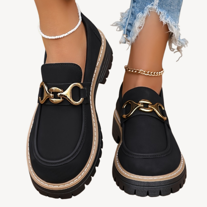 Womens Orthopedic Loafers with Buckle Closure