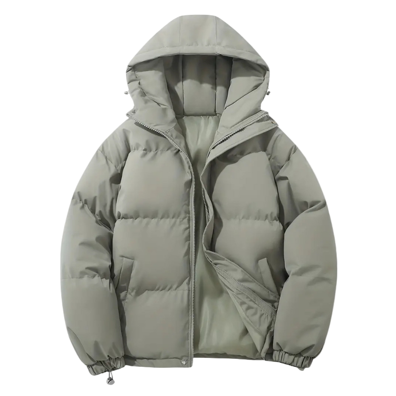 Mens Puffer Jacket with Hood Padded Warm Fit