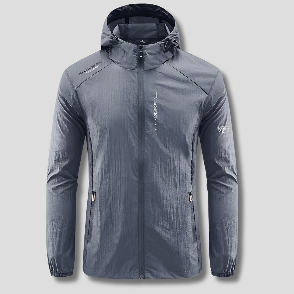 Mens Lightweight Hooded Jacket Windproof Sun Protection