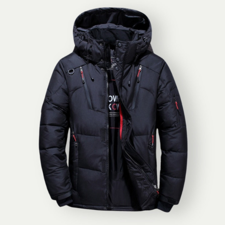Mens Quilted Insulated Puffer Jacket with Hood