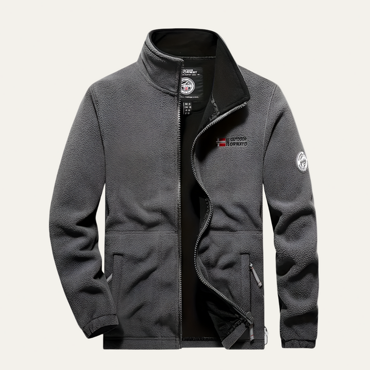 Mens Fleece Zip Jacket Structured Outdoor - BritishMode