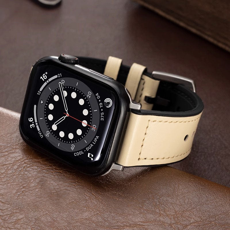 Unisex Leather Smartwatch Strap Compatible with Apple Watch