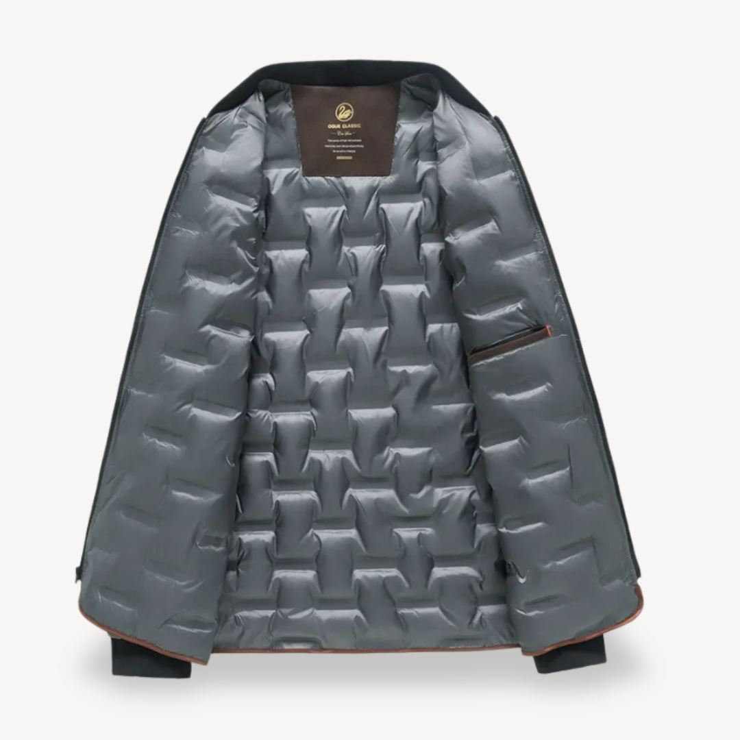 Mens Puffer Jacket Quilted Lined Winter Fit