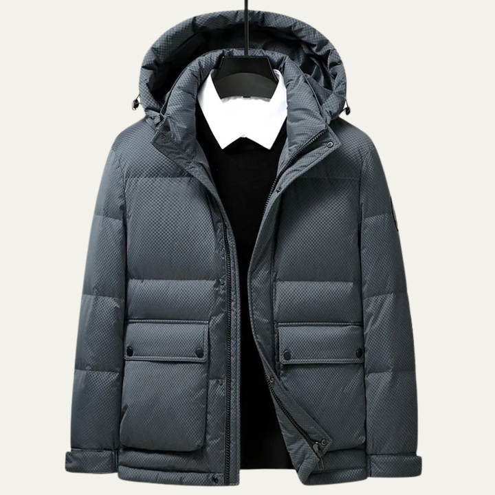 Mens Down Puffer Jacket Waterproof Hooded Insulated