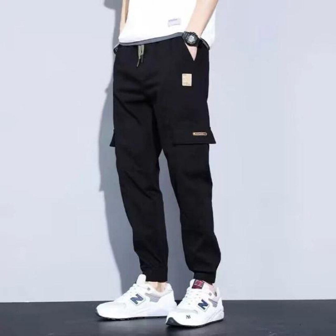 Mens Cargo Pants Cotton Comfortable Elastic Waist