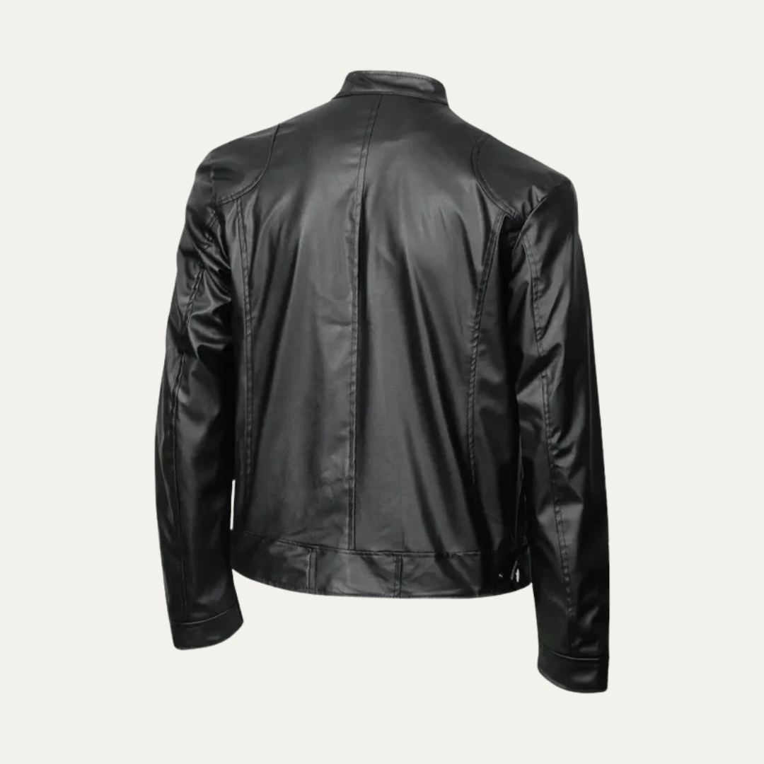 Mens Leather Motorcycle Jacket Fitted Style