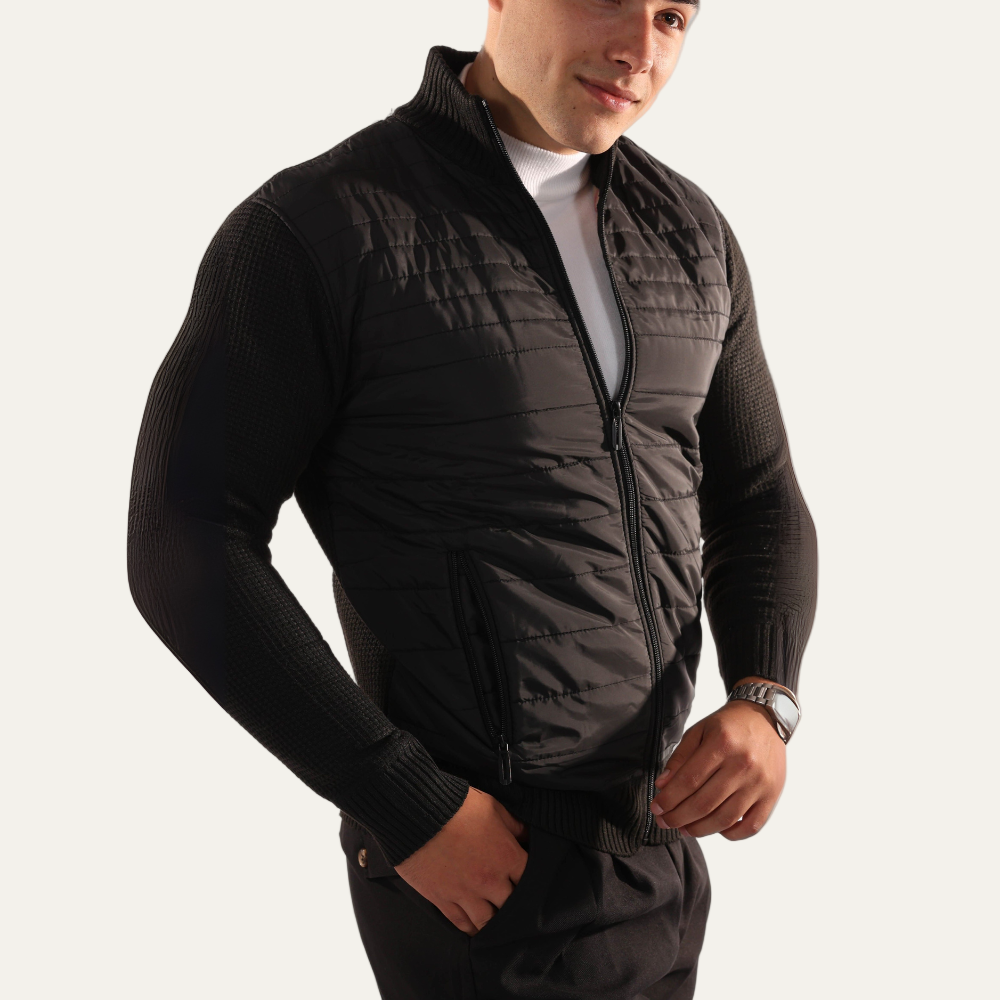 Men’s Hybrid Quilted Knit Sleeve Jacket - BritishMode
