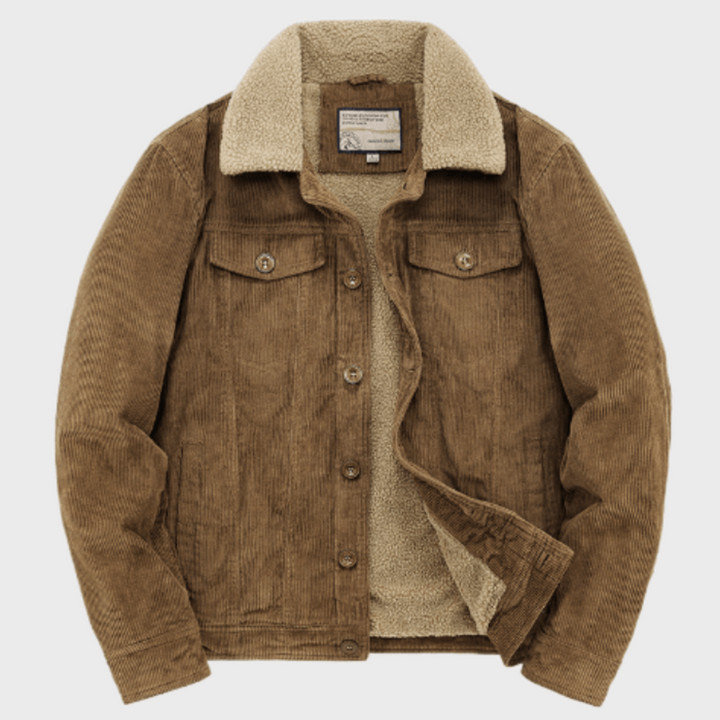 Mens Corduroy Trucker Jacket Sherpa Lined Regular Fit