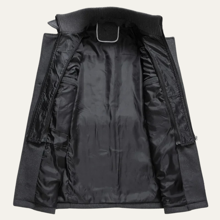 Mens Wool Blend Winter Coat Elegant Fit