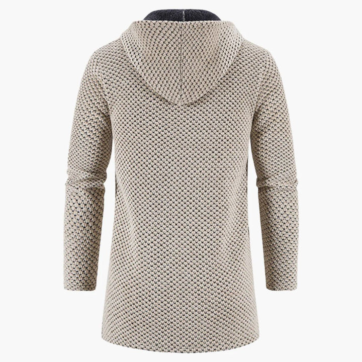 Mens Longline Knit Cardigan Hooded Casual Fit