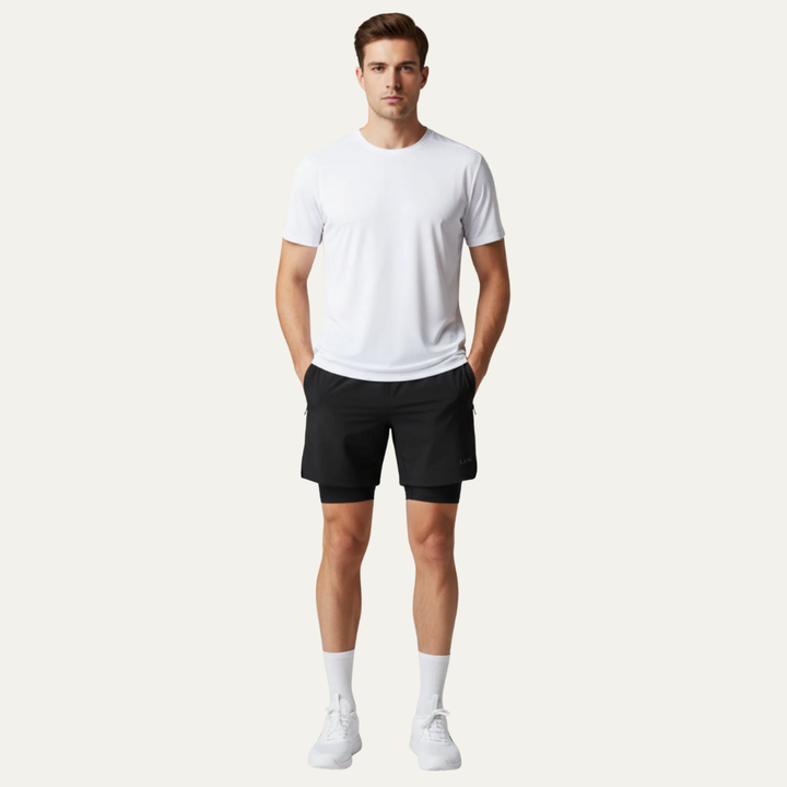 Mens Performance Training Shorts Layered Design - BritishMode