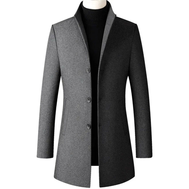 Mens Classic Trench Coat Wool Blend Regular Fit
