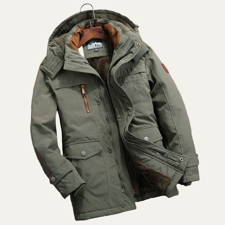 Mens Insulated Mid-Length Winter Parka Coat