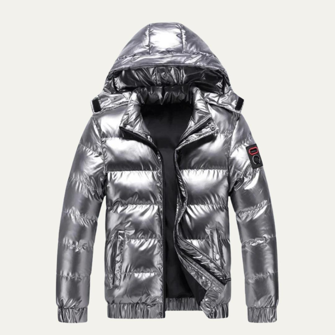 Mens Insulated Puffer Jacket Glossy Finish