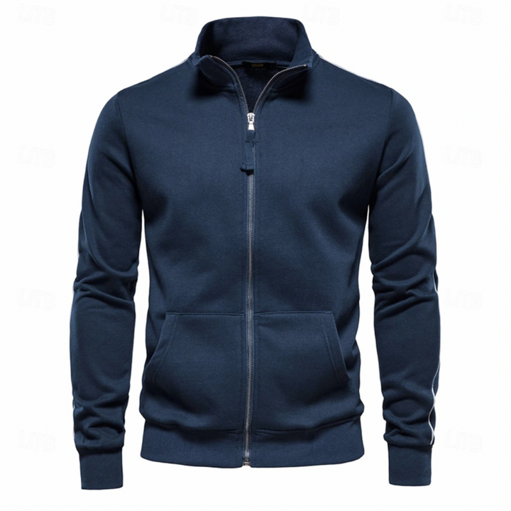 Mens Track Jacket with Stripe Sleeve Detail - BritishMode