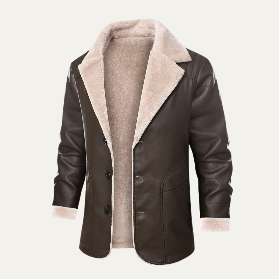 Mens Blazer Jacket Faux Shearling Lined Regular Fit