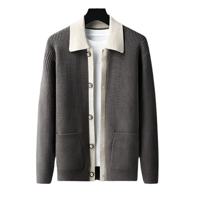 Mens Cardigan with Pockets Elegant Fit
