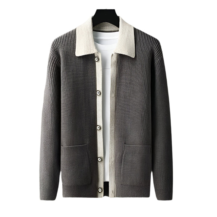 Mens Cardigan with Pockets Elegant Fit
