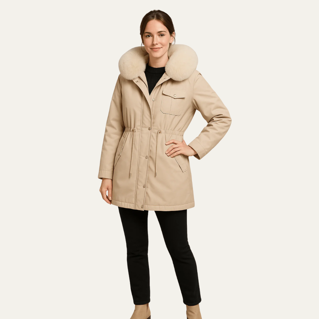 Womens Mid-Length Parka Jacket Insulated Casual Fit