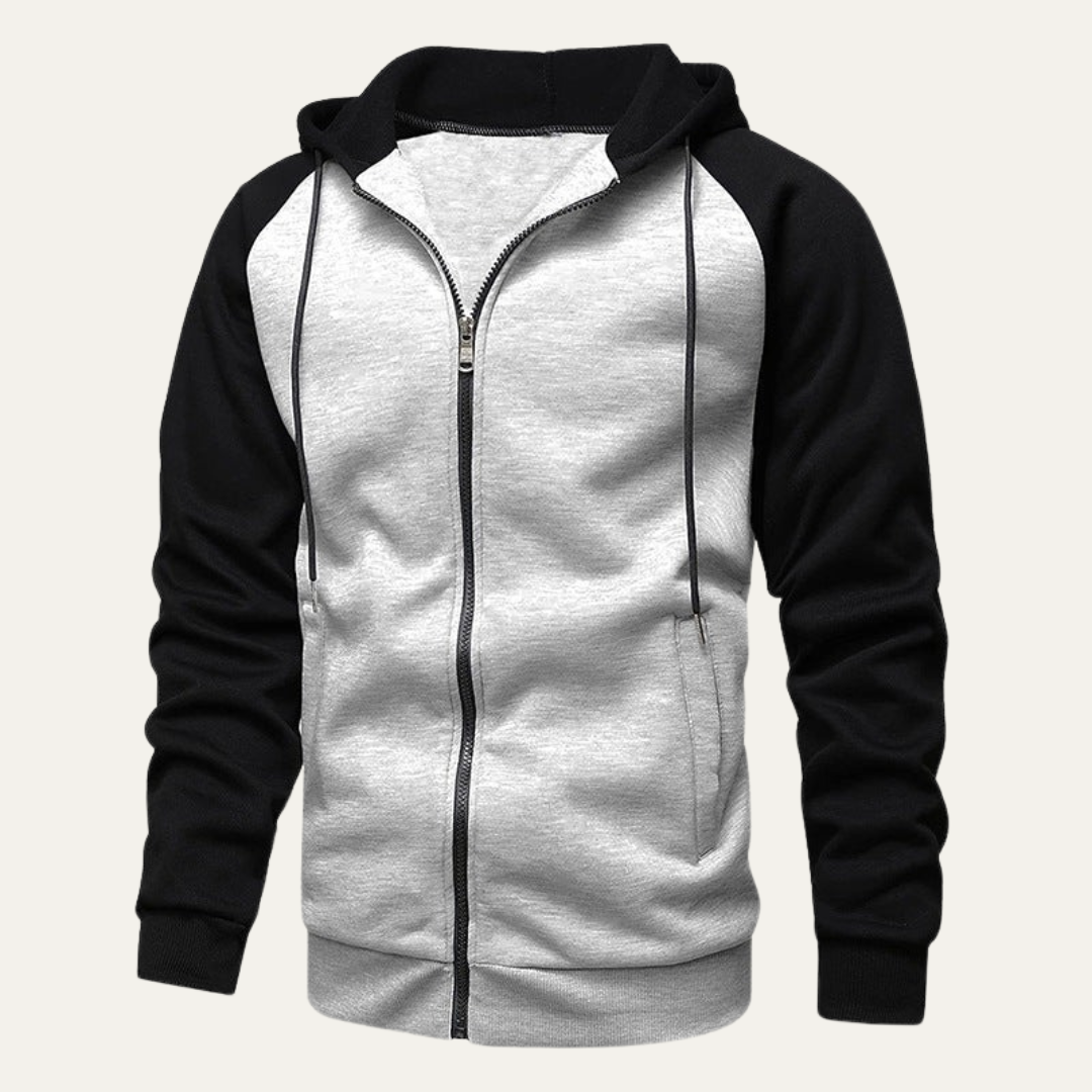 Mens Hoodie Full Zip Raglan Sleeve - BritishMode