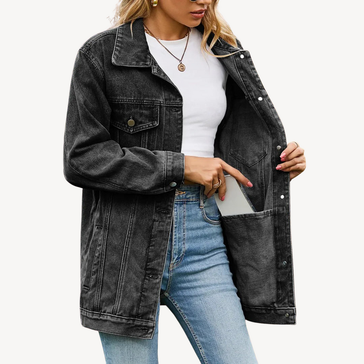 Womens Denim Jacket Button-Up Fit