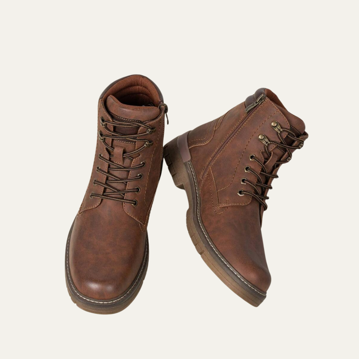 Mens Combat Boots Lace-Up Military Style Lug Sole