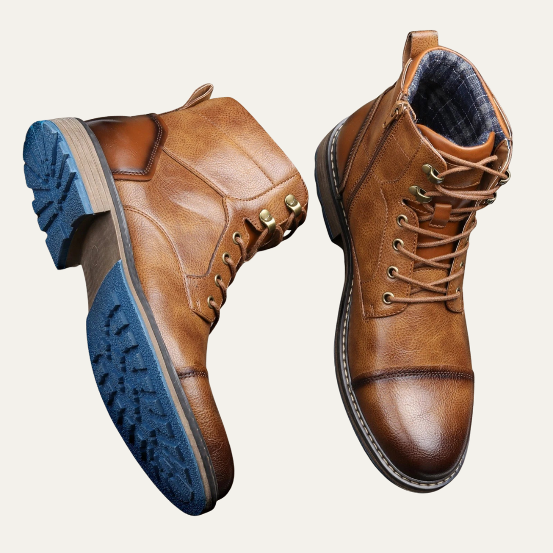 Mens Ankle Bootie Slip-On Textured Croc Pattern - BritishMode