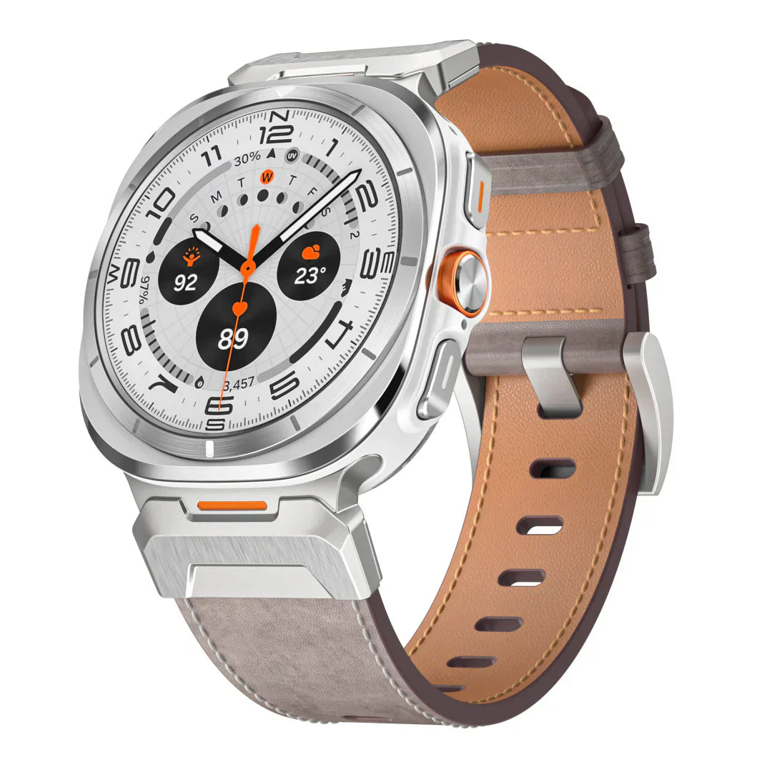 Unisex Leather Watch Band Durable Fit for Galaxy Watch Ultra