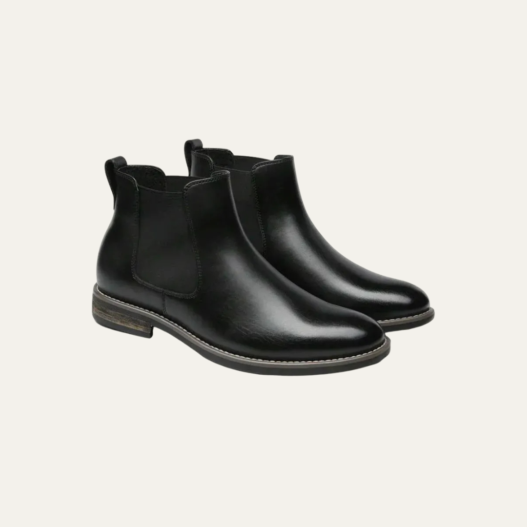 Mens Chelsea Boots Leather Rugged Thick Sole