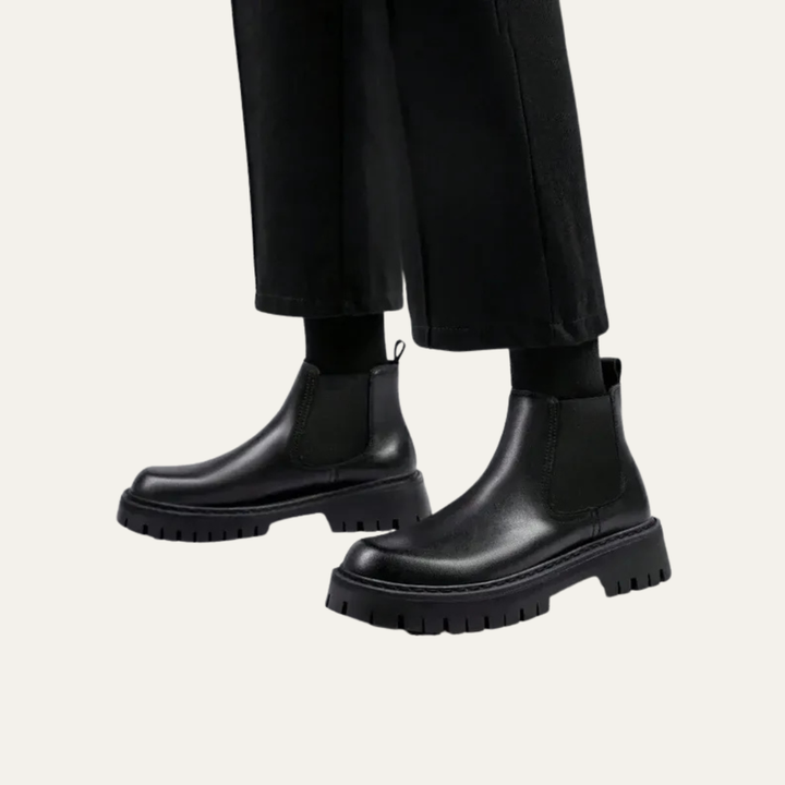 Mens Chelsea Boots Chunky Platform Casual