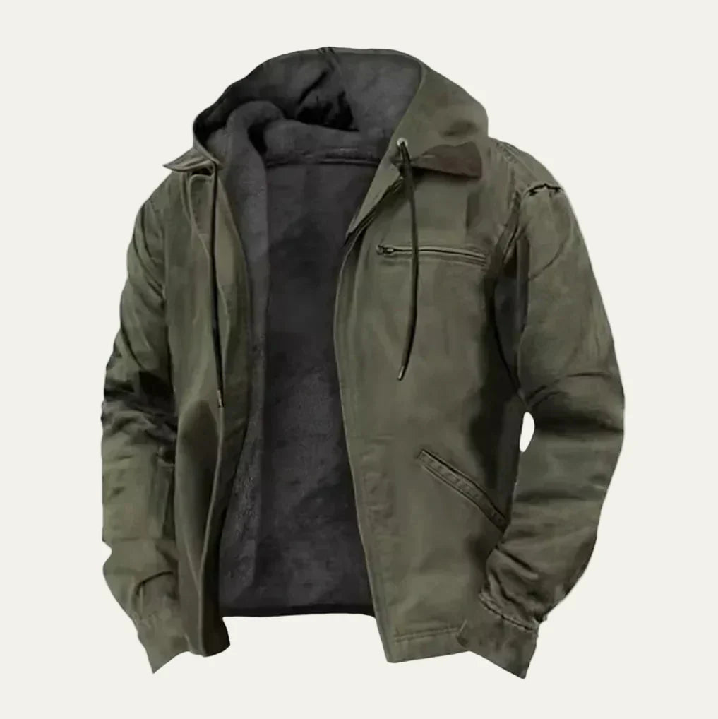 Mens Canvas Work Jacket Sherpa Lined Rugged Fit