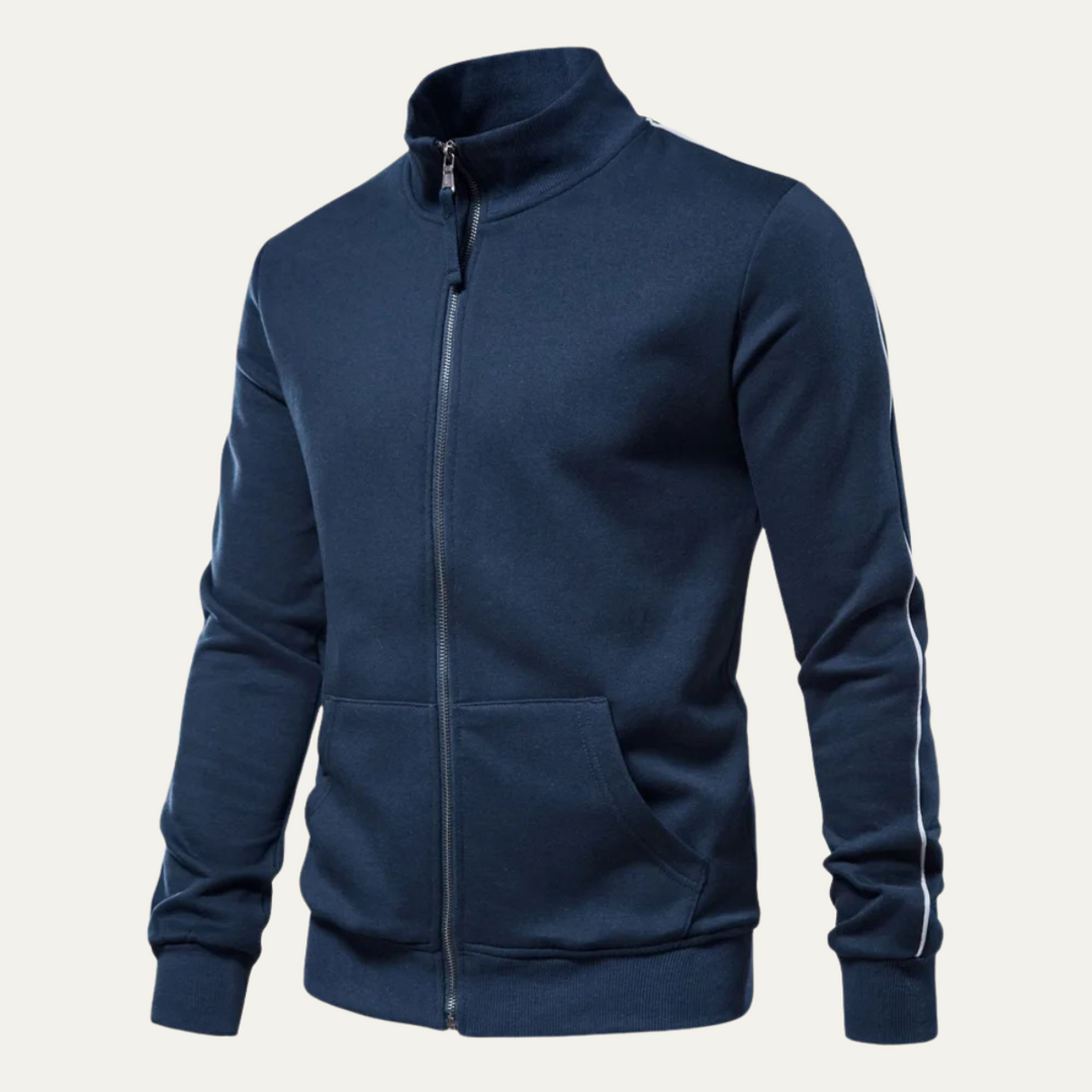 Mens Casual Cotton Jacket Zip-Up with Pockets